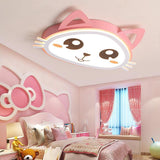Modern Pink Animal Silhouette Dimmable LED Ceiling Light for Childrens Bedroom Nursery