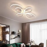 Modern Wave Design Nordic LED Flush Mount Ceiling Light Dimmable Aluminum Silica Gel Fixture