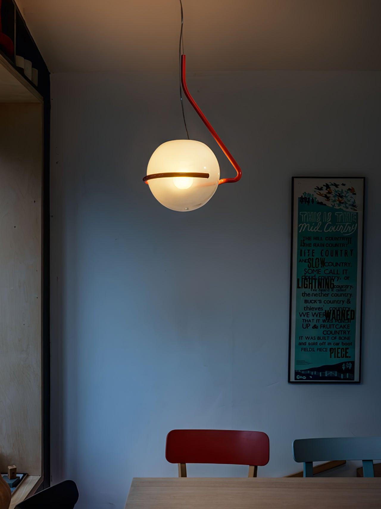 Tonda Curved Metal Hanging Pendant Lamp with Acrylic Diffuser for Modern Interiors
