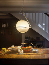Tonda Curved Metal Hanging Pendant Lamp with Acrylic Diffuser for Modern Interiors