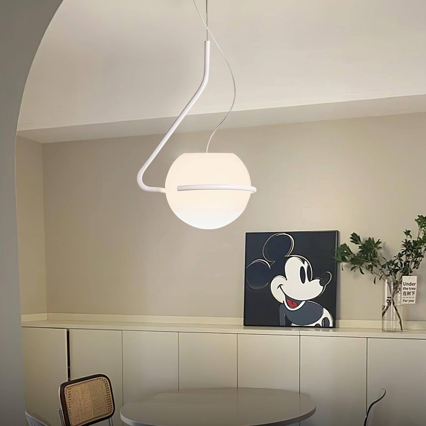 Tonda Curved Metal Hanging Pendant Lamp with Acrylic Diffuser for Modern Interiors