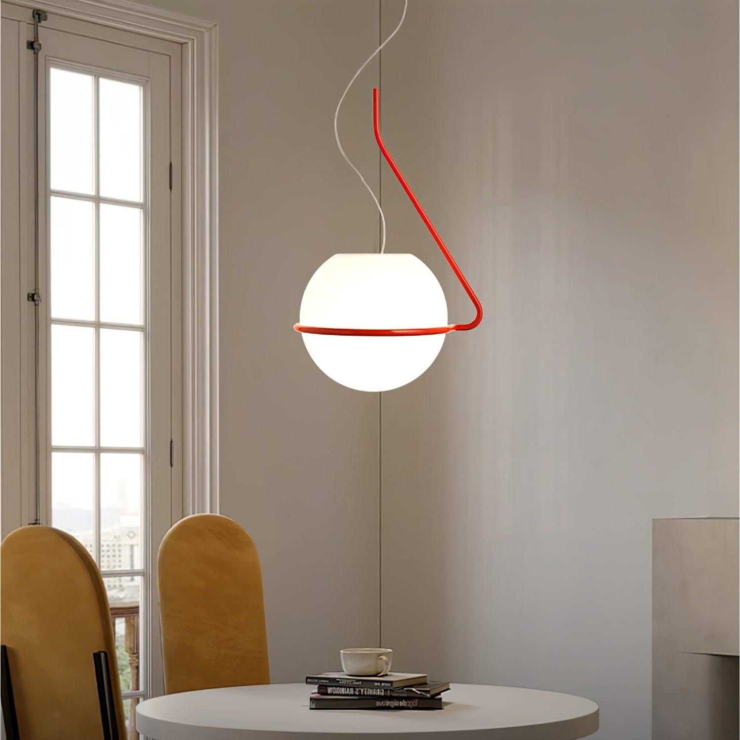 Tonda Curved Metal Hanging Pendant Lamp with Acrylic Diffuser for Modern Interiors