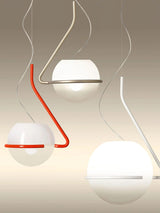 Tonda Curved Metal Hanging Pendant Lamp with Acrylic Diffuser for Modern Interiors