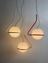 Tonda Curved Metal Hanging Pendant Lamp with Acrylic Diffuser for Modern Interiors