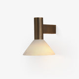 Torres Modern Alabaster Wall Sconce Brass Cone Shade Indoor Lighting Fixture