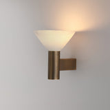 Torres Modern Alabaster Wall Sconce Brass Cone Shade Indoor Lighting Fixture