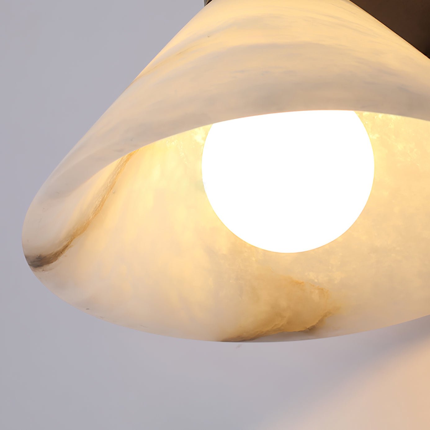 Torres Modern Alabaster Wall Sconce Brass Cone Shade Indoor Lighting Fixture