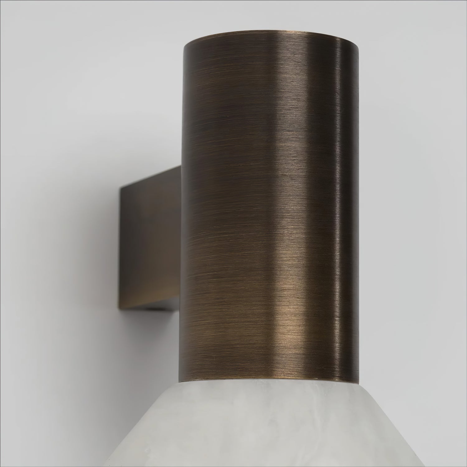 Torres Modern Alabaster Wall Sconce Brass Cone Shade Indoor Lighting Fixture