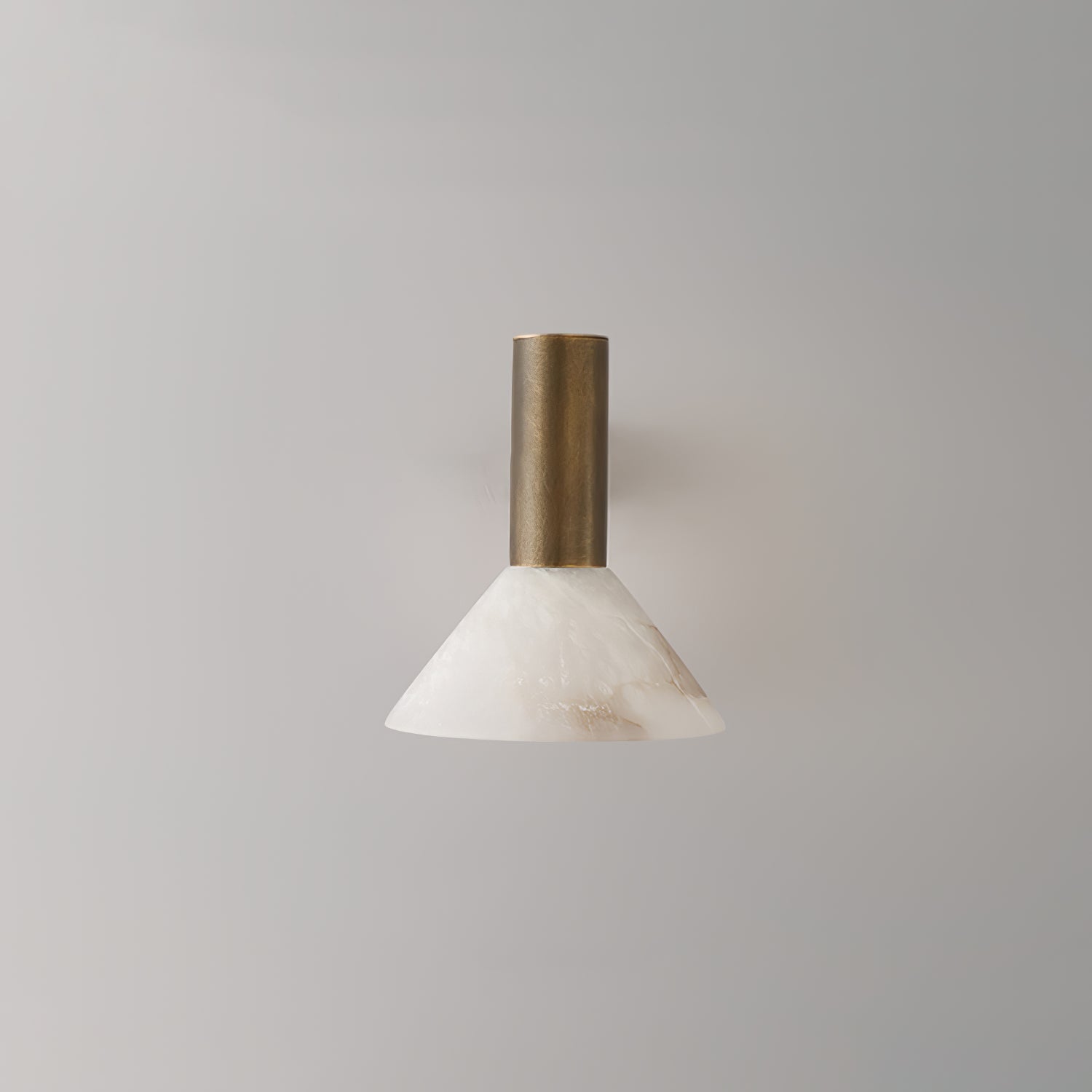 Torres Modern Alabaster Wall Sconce Brass Cone Shade Indoor Lighting Fixture