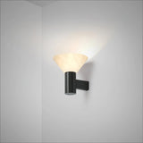Torres Modern Alabaster Wall Sconce Brass Cone Shade Indoor Lighting Fixture