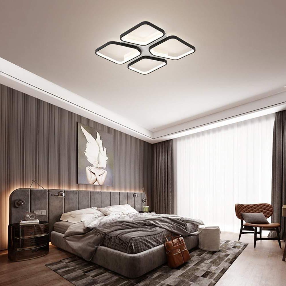 Modern Geometric LED Flush Mount Ceiling Light with Silica Gel and Aluminum Shades
