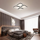 Modern Geometric LED Flush Mount Ceiling Light with Silica Gel and Aluminum Shades