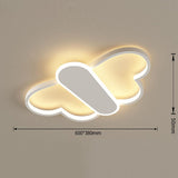Modern Butterfly LED Flush Mount Ceiling Light Dimmable Remote Control Kids Bedroom Fixture