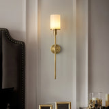 Tracie Transitional Alabaster and Glass Wall Sconce Light for Bathroom Vanity