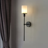 Tracie Transitional Alabaster and Glass Wall Sconce Light for Bathroom Vanity