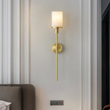 Tracie Transitional Alabaster and Glass Wall Sconce Light for Bathroom Vanity