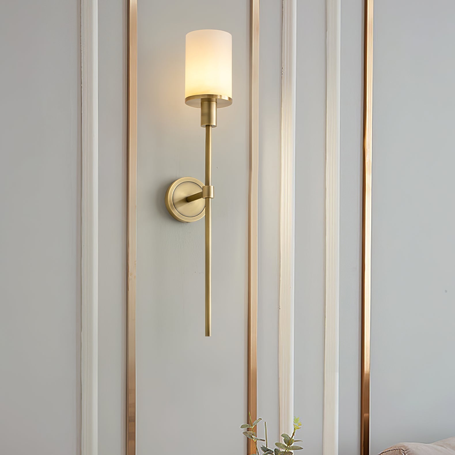 Tracie Transitional Alabaster and Glass Wall Sconce Light for Bathroom Vanity