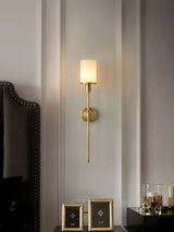 Tracie Transitional Alabaster and Glass Wall Sconce Light for Bathroom Vanity