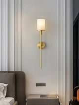 Tracie Transitional Alabaster and Glass Wall Sconce Light for Bathroom Vanity