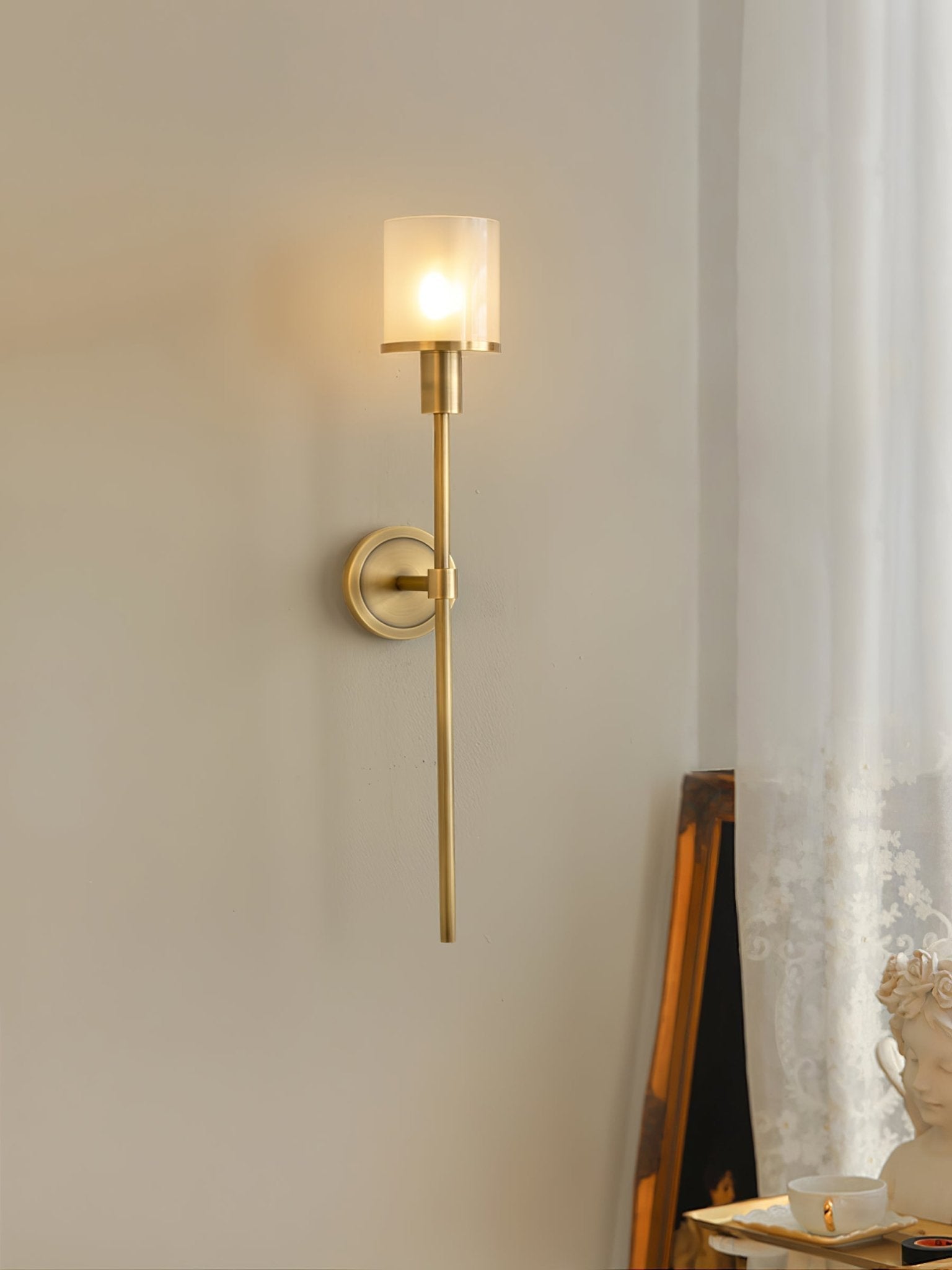 Tracie Transitional Alabaster and Glass Wall Sconce Light for Bathroom Vanity