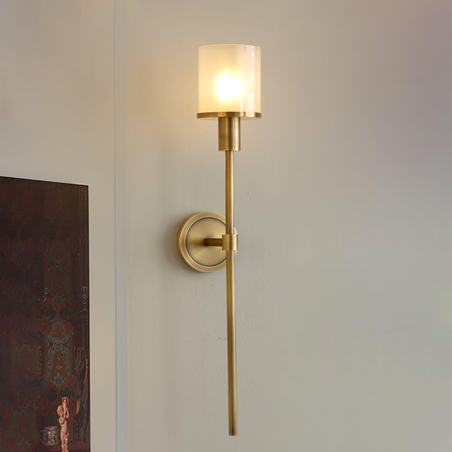 Tracie Transitional Alabaster and Glass Wall Sconce Light for Bathroom Vanity