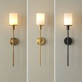 Tracie Transitional Alabaster and Glass Wall Sconce Light for Bathroom Vanity