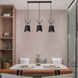 Traditional 3 Light Antler Design Country Chandelier Metal Pendant Ceiling Light for Farmhouse Decor