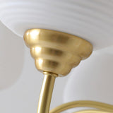 Traditional Antique Brass Electrolier Chandelier with White Glass Shades