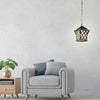 Traditional Glass Lantern Pendant Lighting with Electroplated Metal Finish and Adjustable Cord
