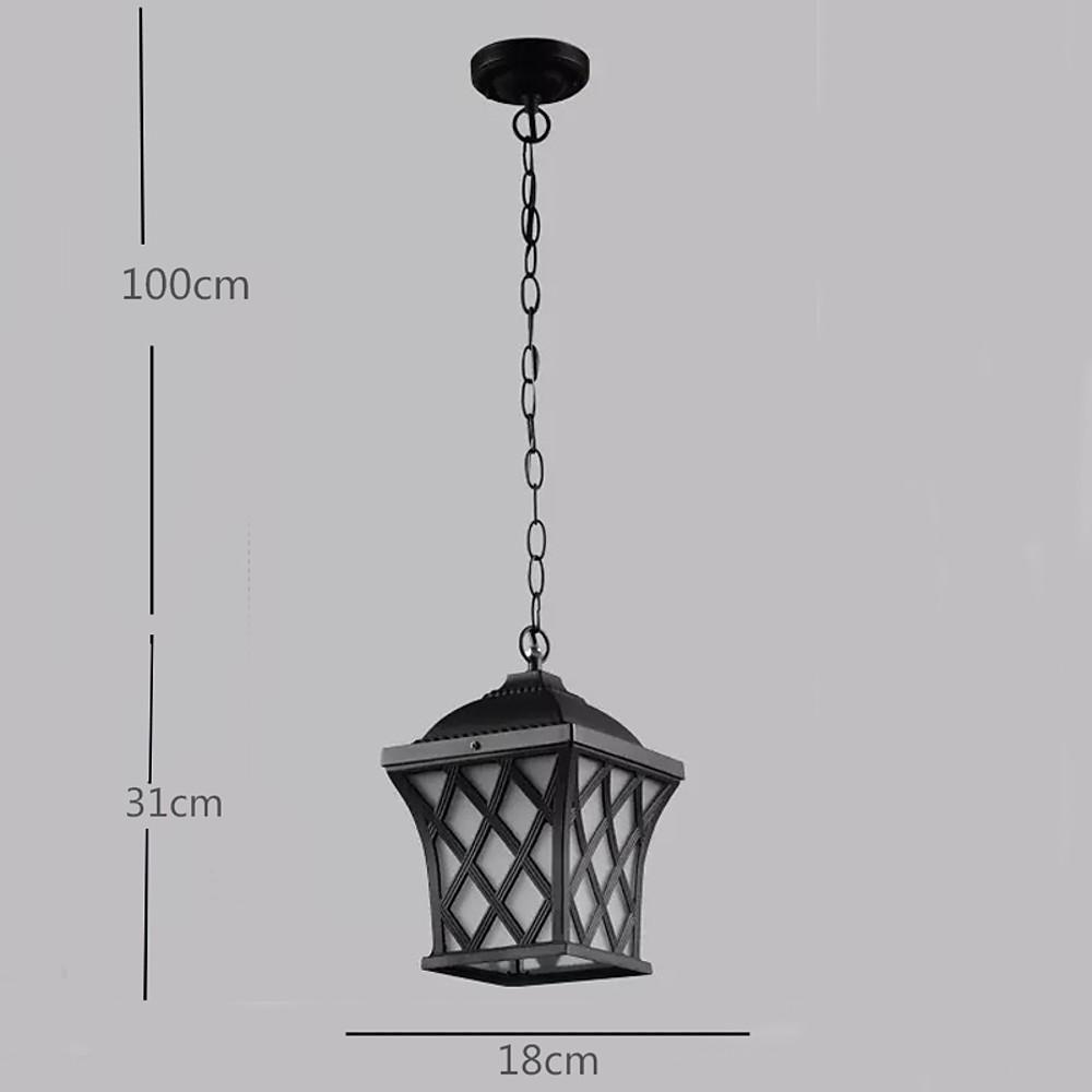 Traditional Glass Lantern Pendant Lighting with Electroplated Metal Finish and Adjustable Cord