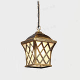 Traditional Glass Lantern Pendant Lighting with Electroplated Metal Finish and Adjustable Cord