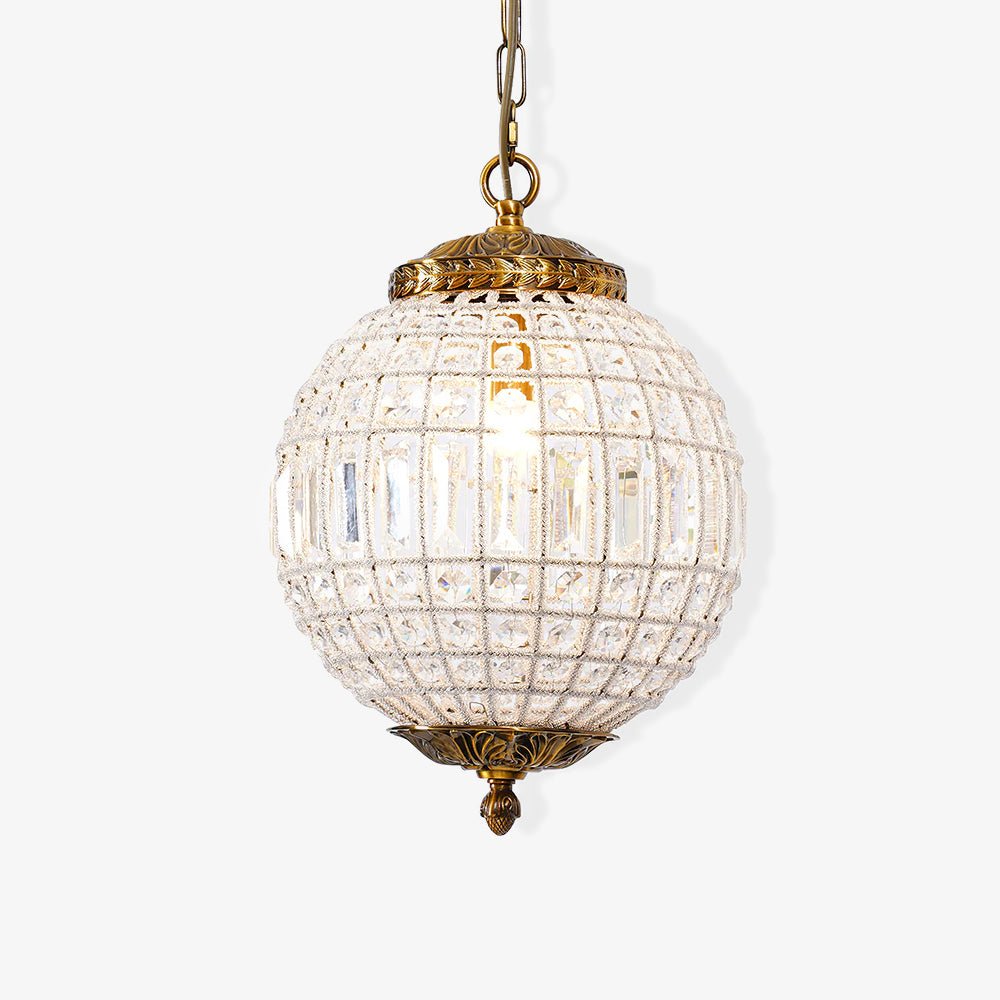 Traditional Gold Crystal Globe Pendant Chandelier for Elegant Interior Lighting