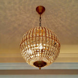 Traditional Gold Crystal Globe Pendant Chandelier for Elegant Interior Lighting