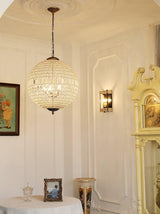 Traditional Gold Crystal Globe Pendant Chandelier for Elegant Interior Lighting