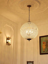 Traditional Gold Crystal Globe Pendant Chandelier for Elegant Interior Lighting