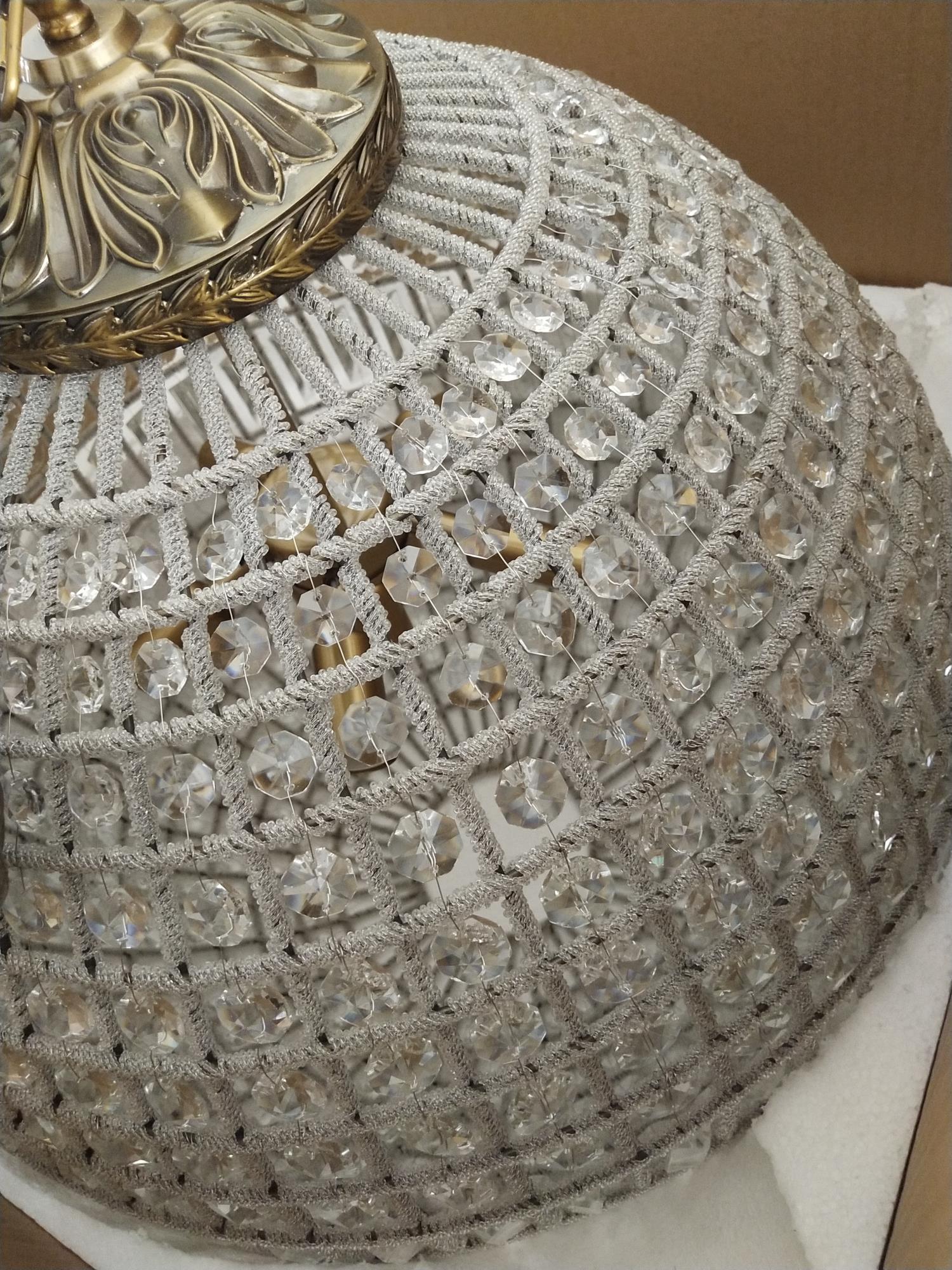 Traditional Gold Crystal Globe Pendant Chandelier for Elegant Interior Lighting