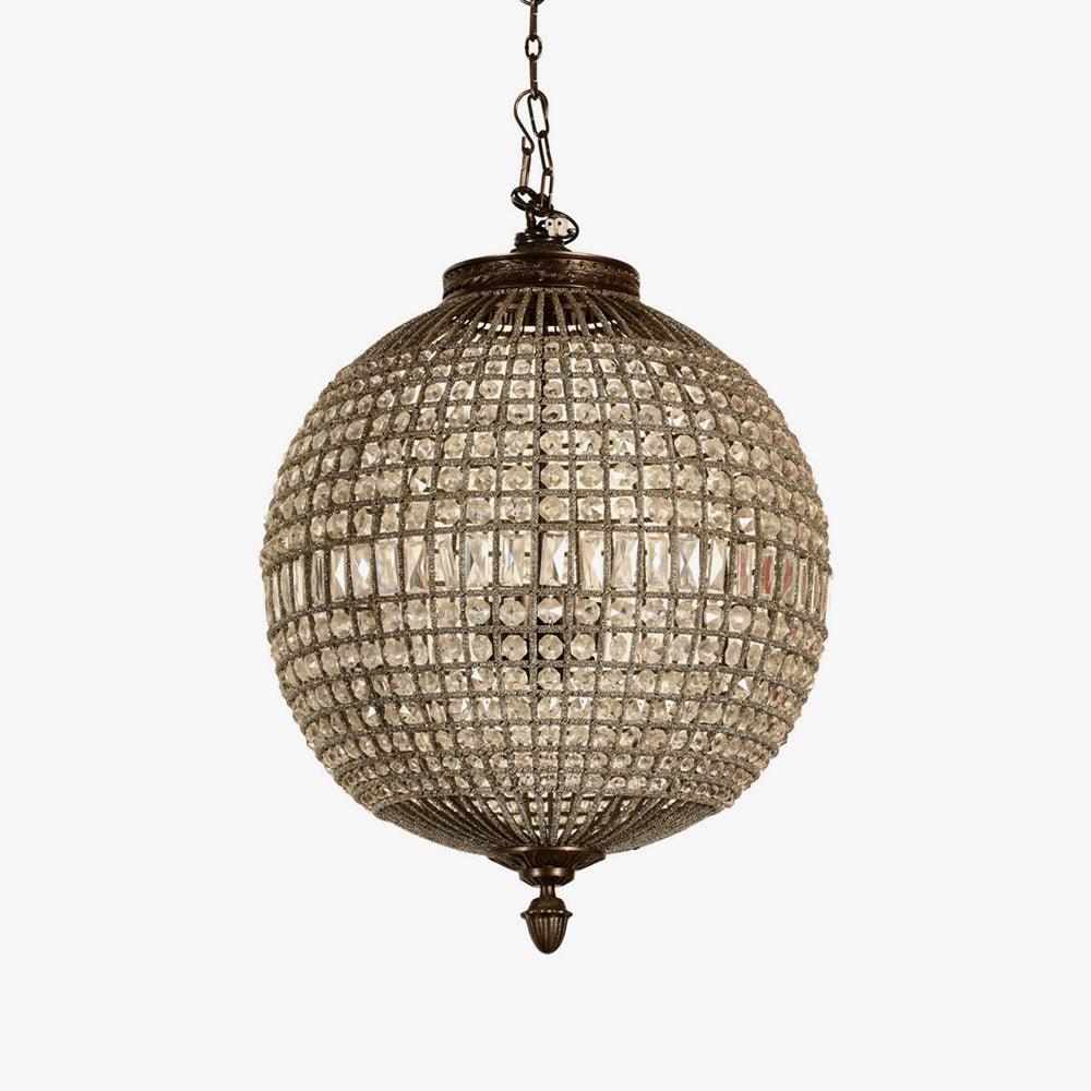 Traditional Gold Crystal Globe Pendant Chandelier for Elegant Interior Lighting