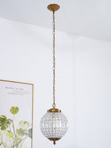 Traditional Gold Crystal Globe Pendant Chandelier for Elegant Interior Lighting