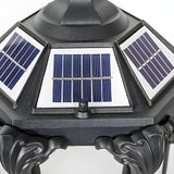 Traditional Solar Powered Outdoor Pier Mount Post Light Waterproof LED Lantern in Black or Bronze
