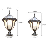 Traditional Solar Powered Outdoor Pier Mount Post Light Waterproof LED Lantern in Black or Bronze
