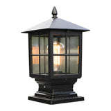 Traditional Square Aluminum Outdoor LED Solar Post Cap Light in Black for Yard and Fence