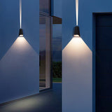 Trapezoidal LED Waterproof Outdoor Wall Sconce Modern Black Up and Down Exterior Porch Light
