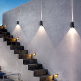 Trapezoidal LED Waterproof Outdoor Wall Sconce Modern Black Up and Down Exterior Porch Light