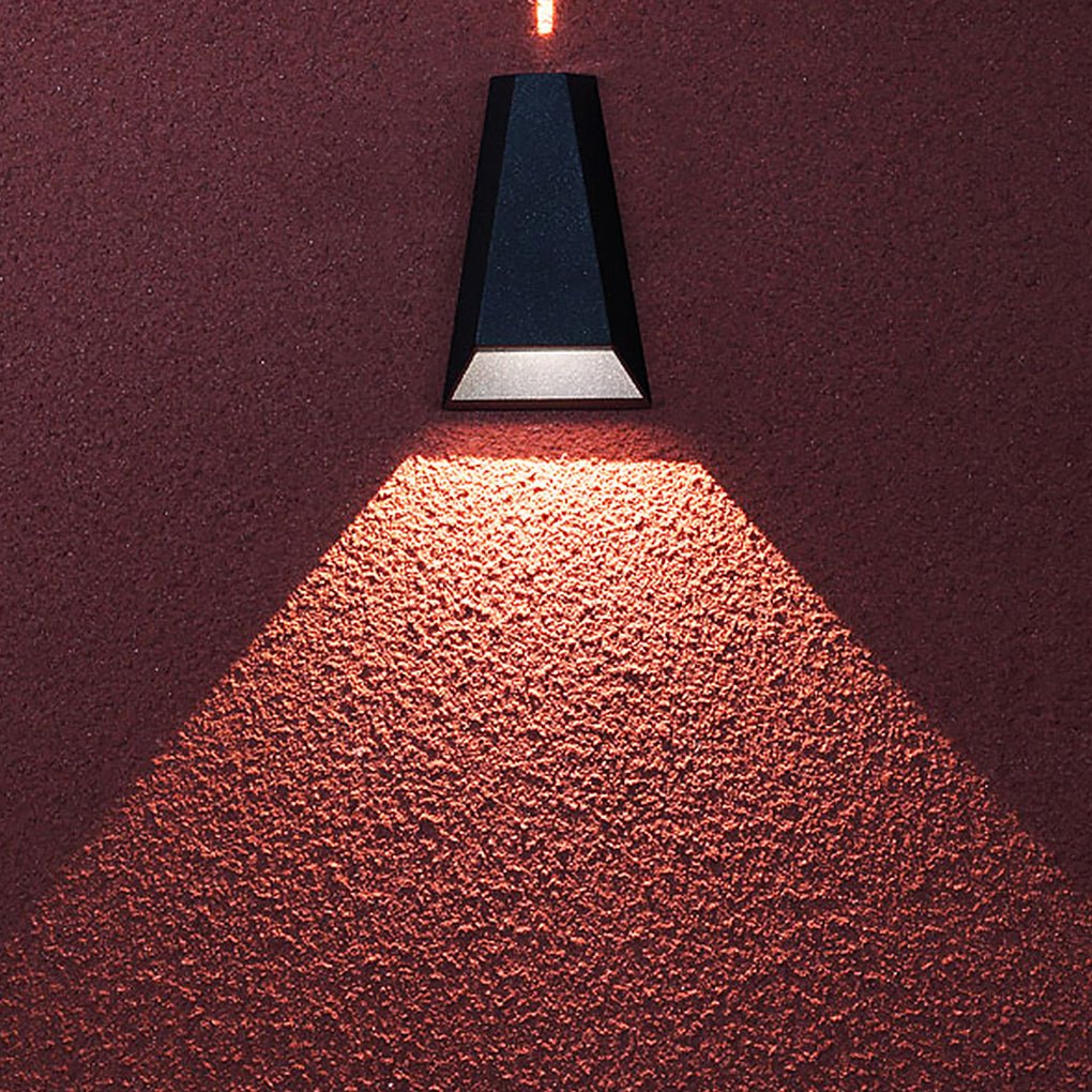 Trapezoidal LED Waterproof Outdoor Wall Sconce Modern Black Up and Down Exterior Porch Light