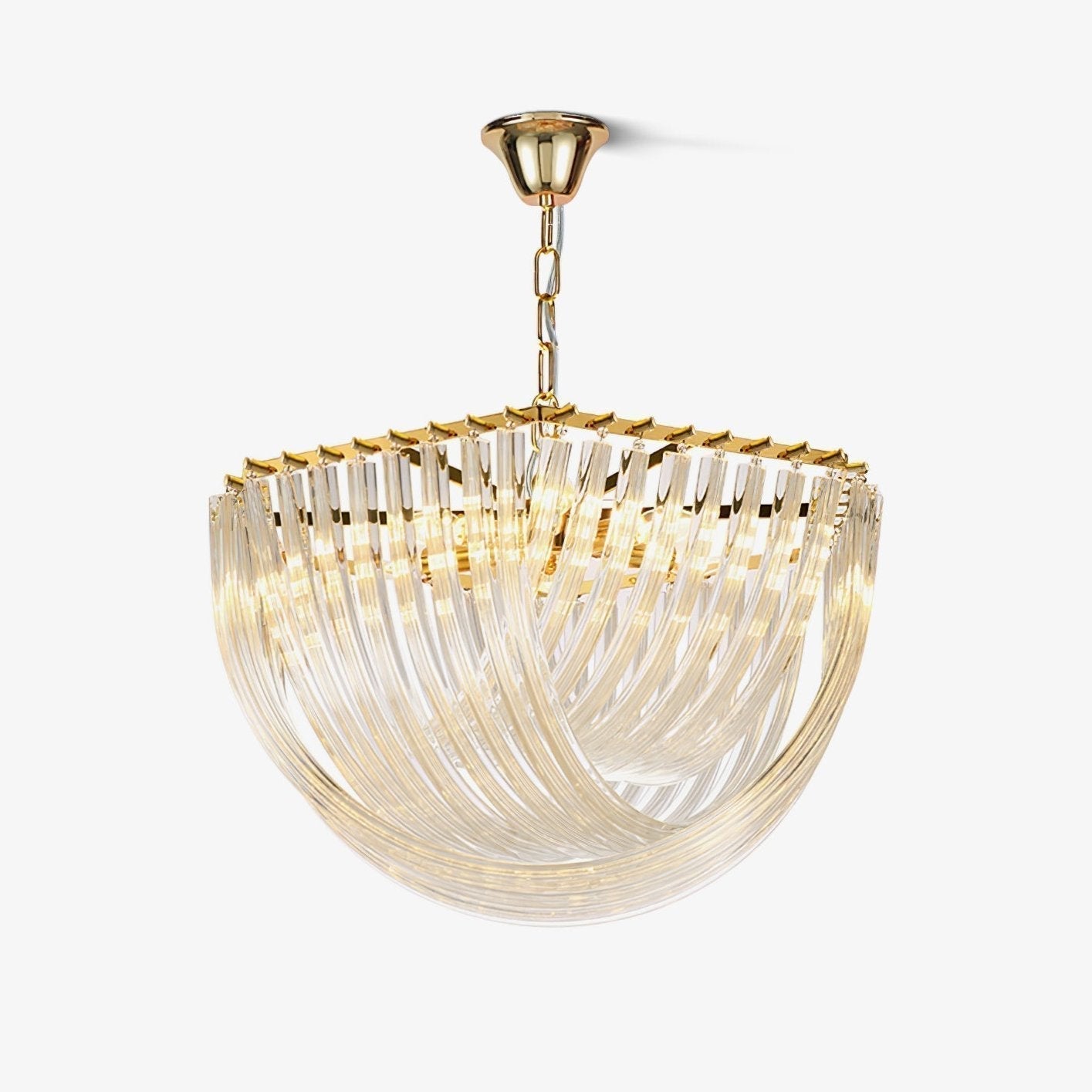 Trevi Elegant Murano Glass Chandelier Mid Century Modern Flush Mount Ceiling Light