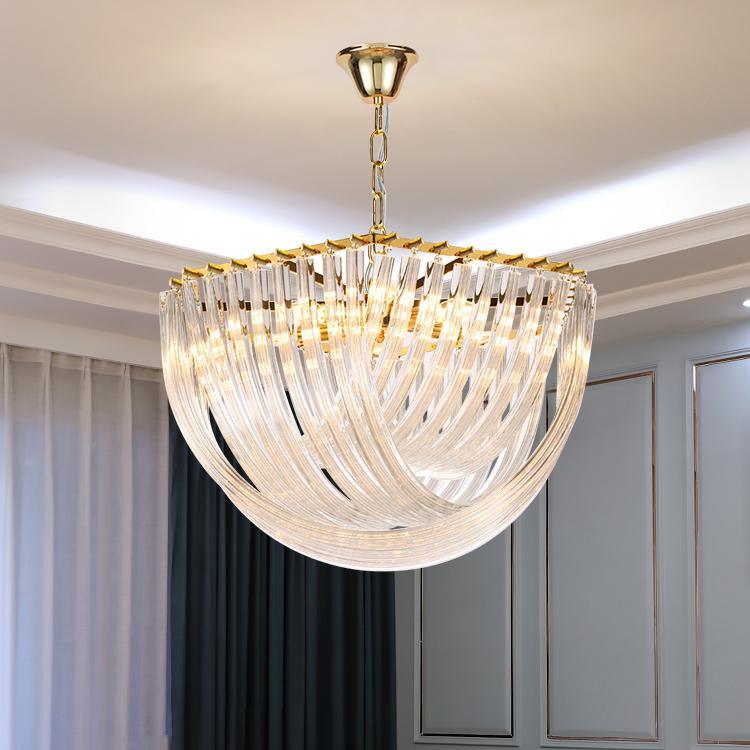 Trevi Elegant Murano Glass Chandelier Mid Century Modern Flush Mount Ceiling Light