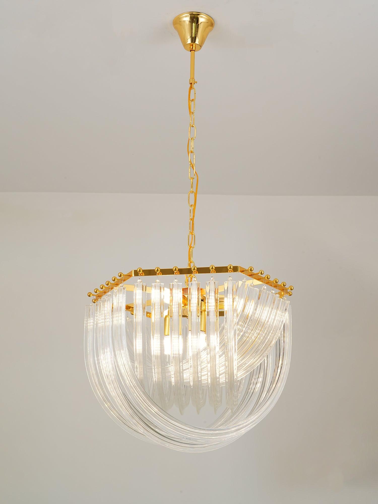 Trevi Elegant Murano Glass Chandelier Mid Century Modern Flush Mount Ceiling Light