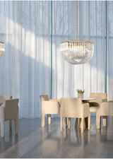 Trevi Elegant Murano Glass Chandelier Mid Century Modern Flush Mount Ceiling Light