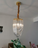 Trevi Elegant Murano Glass Chandelier Mid Century Modern Flush Mount Ceiling Light