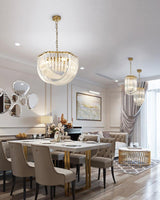 Trevi Elegant Murano Glass Chandelier Mid Century Modern Flush Mount Ceiling Light